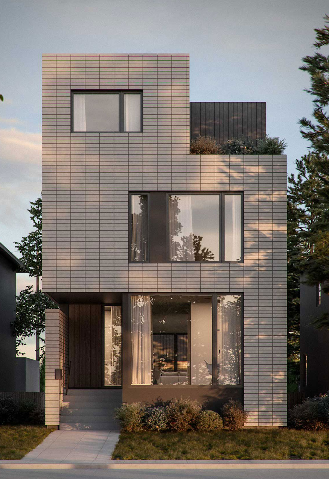 The Brick House — material efficiency custom home by Anonymous Architecture